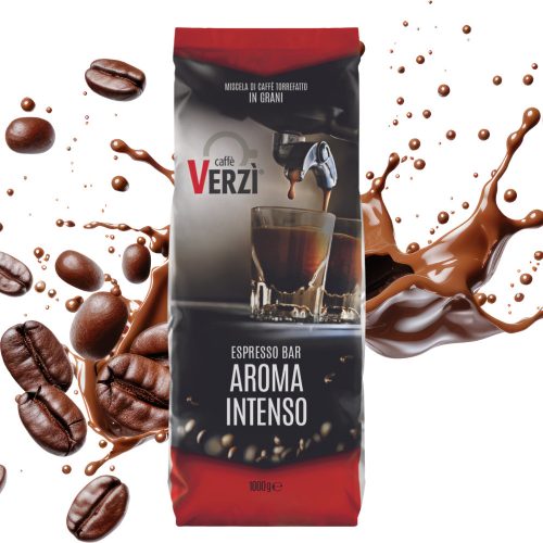 1 kg Caffé VERZI Espresso Bar AROMA INTENSO mešanica celih kavnih zrn